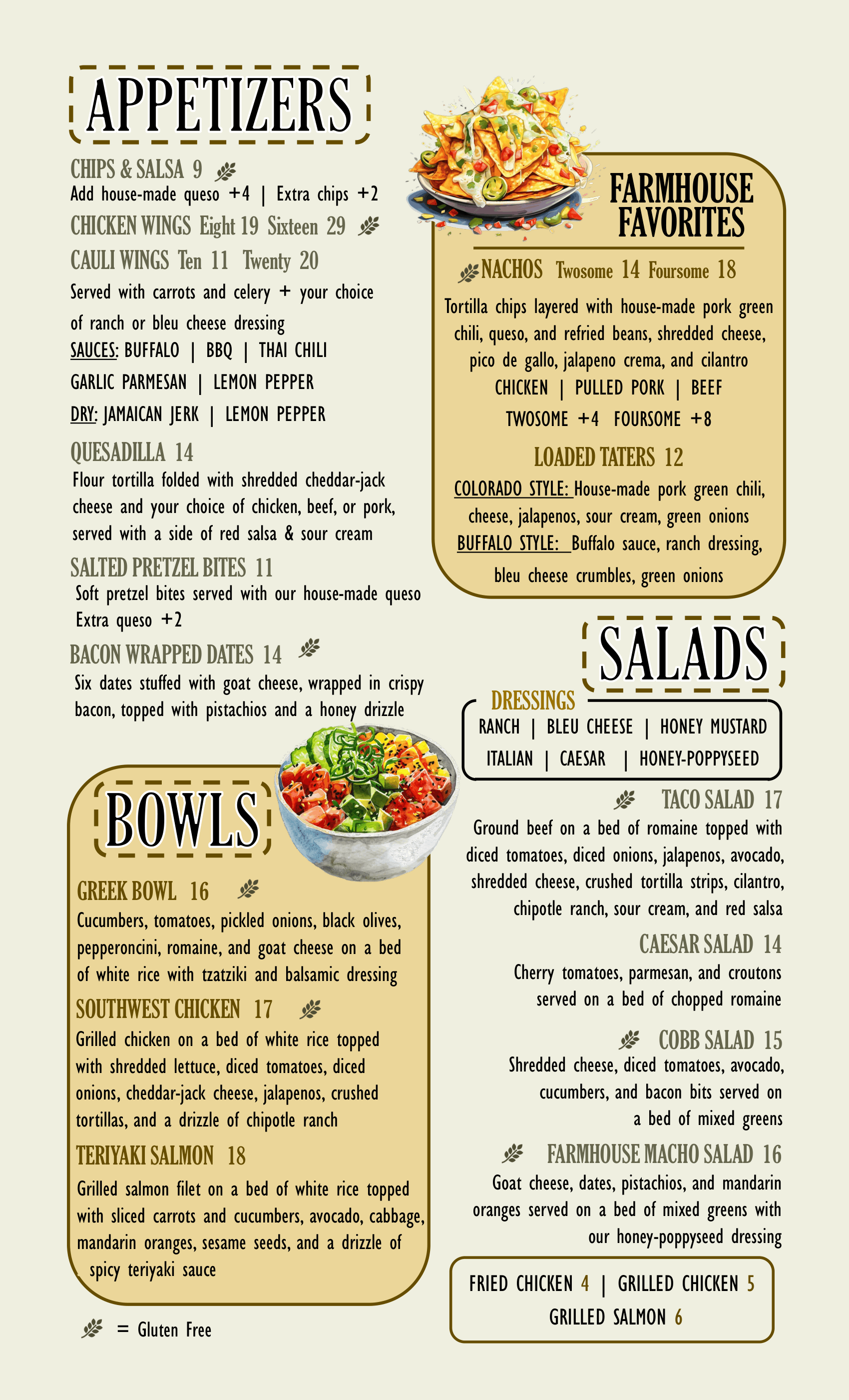 SPRING UPDATE - FULL MENU-