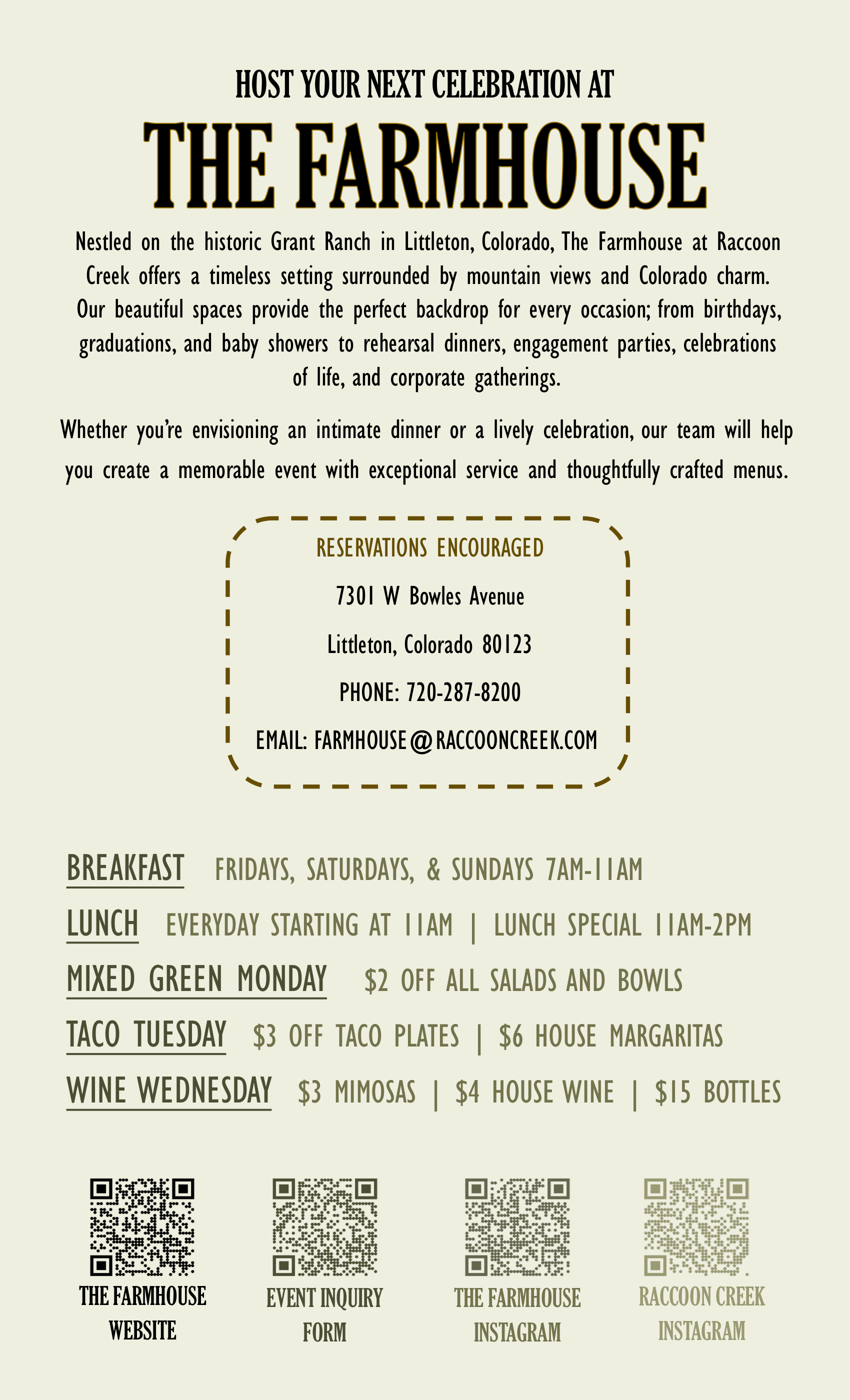 SPRING UPDATE - FULL MENU-